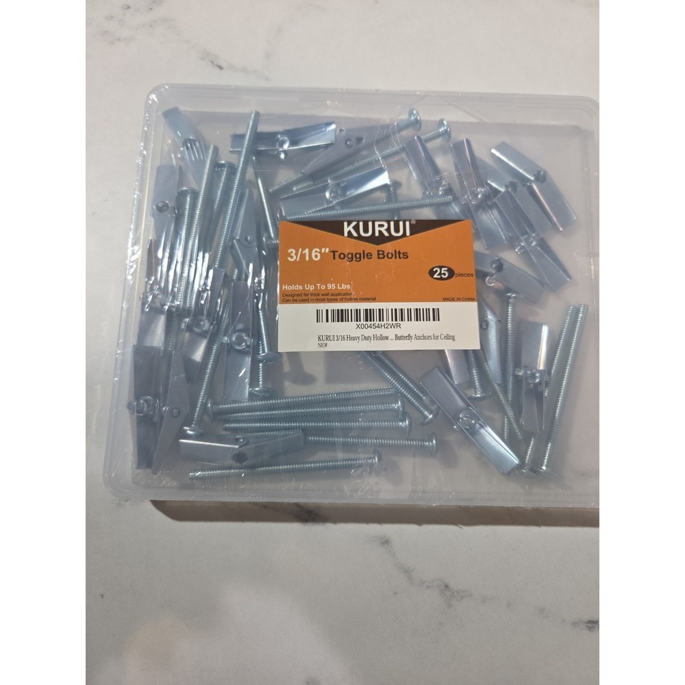 25‎ Piece 3/16" Heavy Duty Toggle Bolts